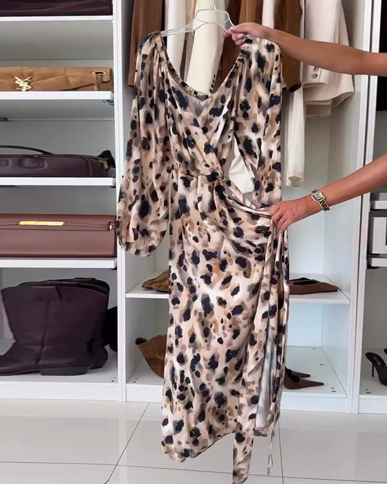 Sexy V-Neck Printed Dress