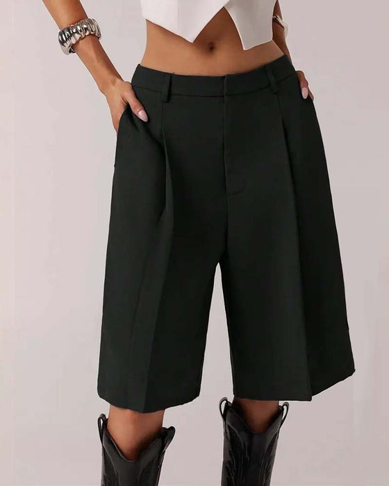 Bermuda Straight Leg Pocket Casual Blazer Pant