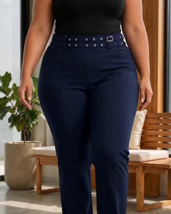 Stylish High Waist Slim Fit Long Pants