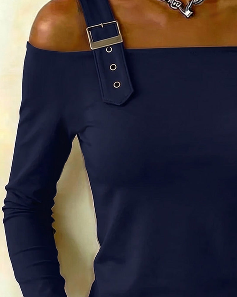 Long Sleeve Off-Shoulder Camisole Top