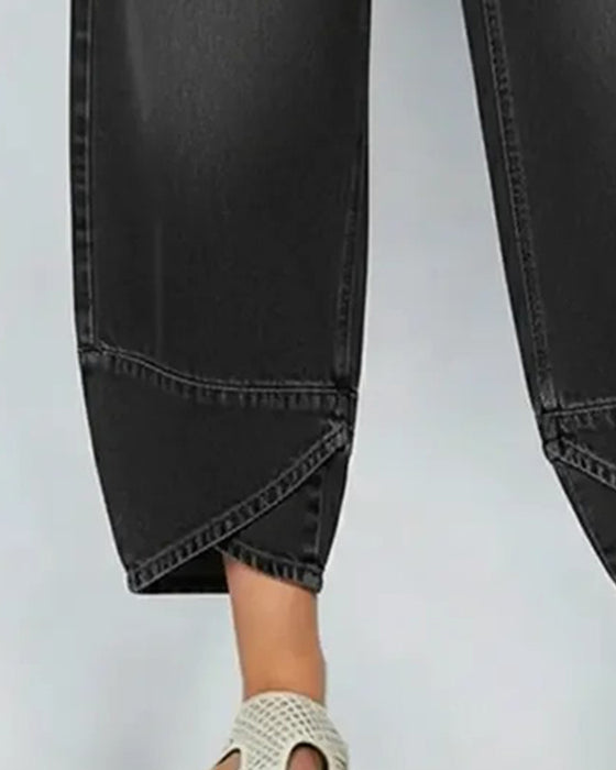 Denim Patchwork Casual Pants