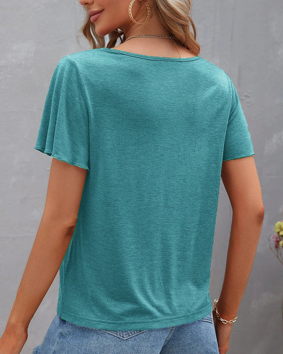 Solid color Cut Out T-shirt