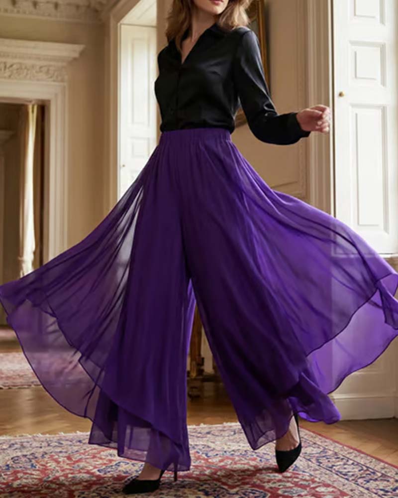 Loose Asymmetrical Casual Wide-Leg Pants
