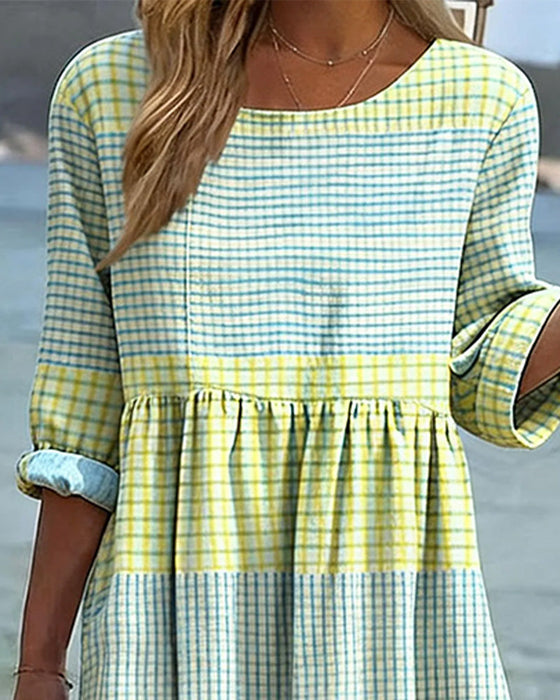 Striped Color Block Loose Dress