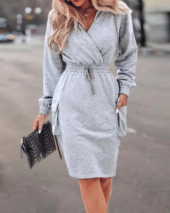 Stylish Hooded Pocket Dress