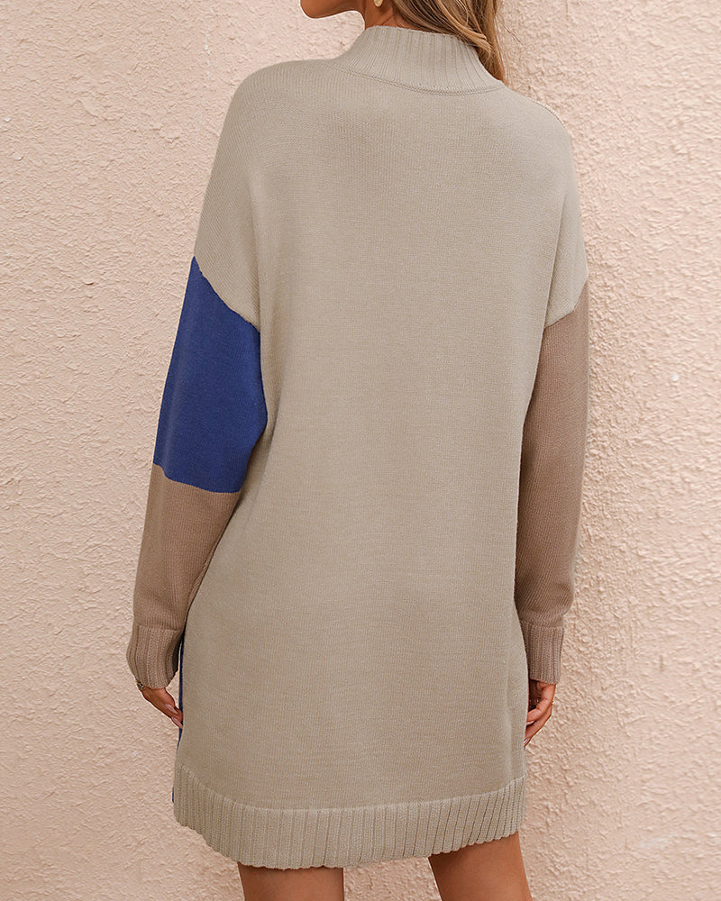 Casual Long Sweater with Crew Neck