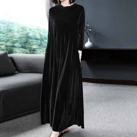 Long sleeve velvet dress