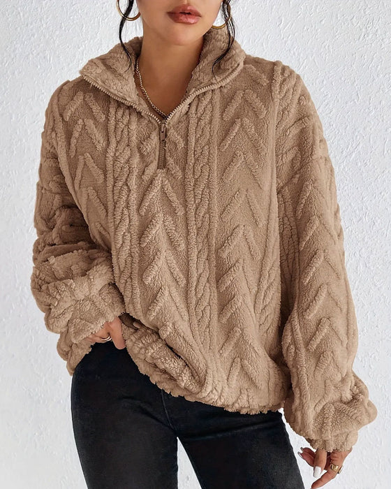 Double-Sided Fleece Half Zip Sweatshirt