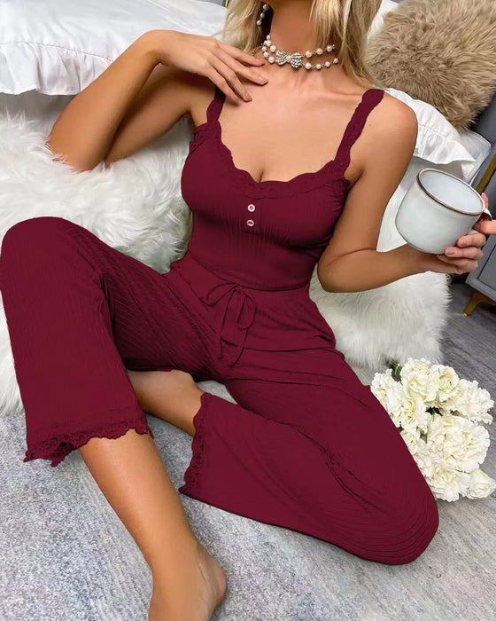Mid-Rise Sleeveless Two-Piece Set