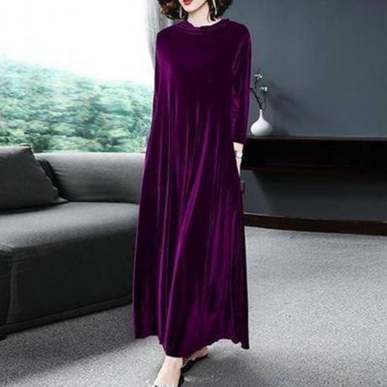 Long sleeve velvet dress