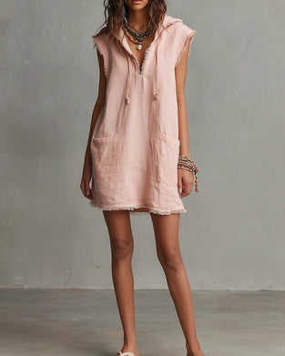 Sleeveless Hooded Short Dress