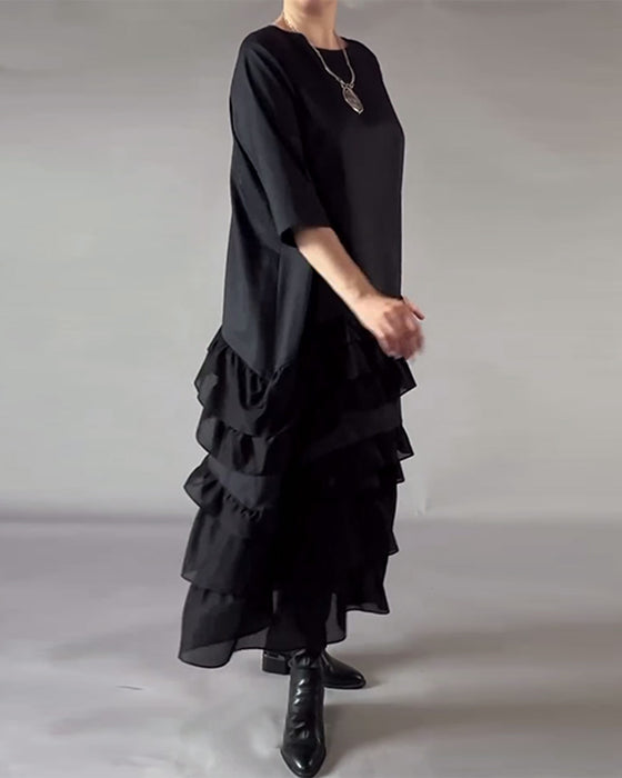 Round Neck Double-Layered Dress