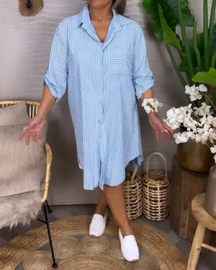 Casual striped pocket dress