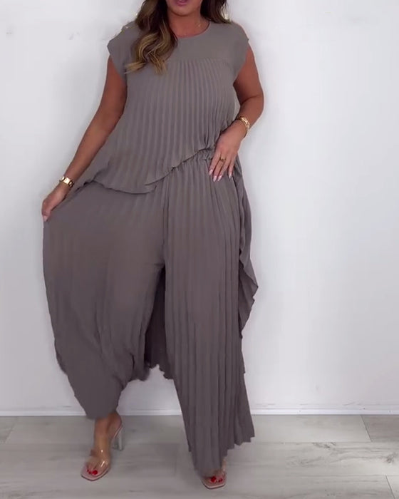 Fashionable Street Style Solid Color Two-Piece Suit