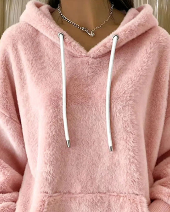 Plush Hooded Relaxed Hoodie