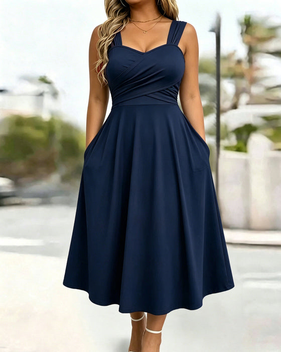 Ruched Bandeau High Waist Dress