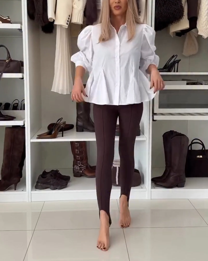 French-Style Puff Sleeve Shirt
