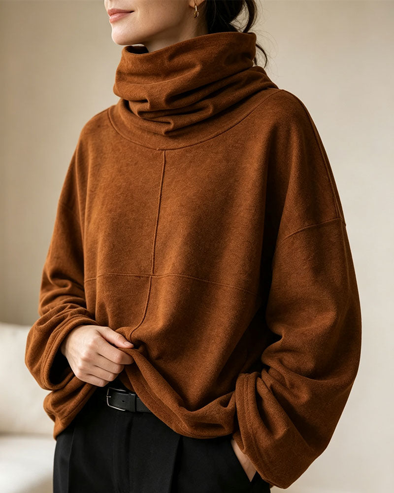 Turtleneck Long Sleeve Casual Sweatshirt