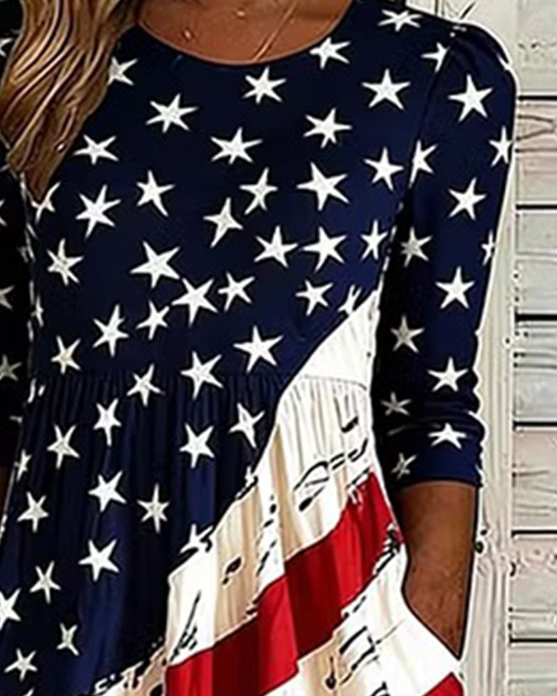 Casual Printed Midi Dress