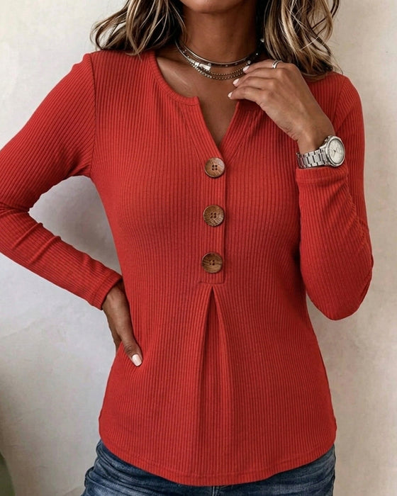 Ribbed Slim-Fit Long-Sleeve Top