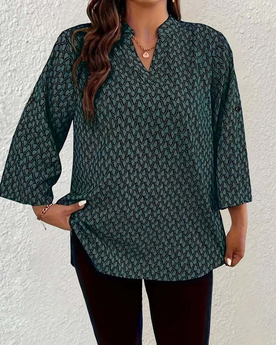 V-Neck Elegant Sophisticated Bohemian Blouse