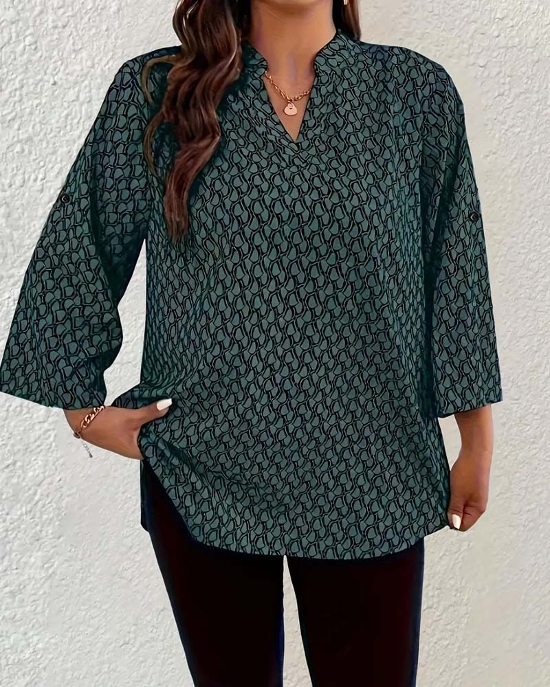 V-Neck Elegant Sophisticated Bohemian Blouse