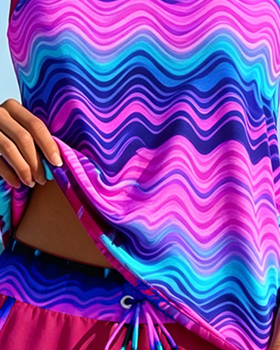 Wavy Stripe Gradient Tankinis