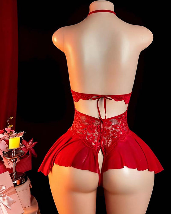 Sexy Solid Color Cross Straps Lingerie