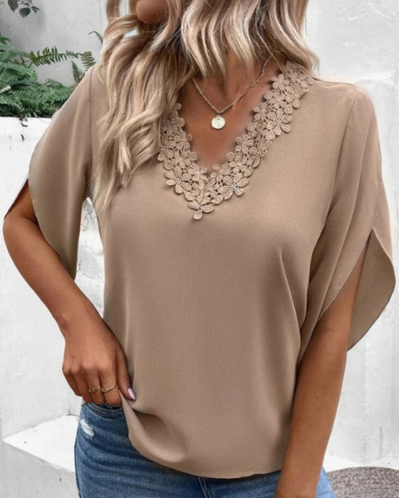 Elegant Lace V-Neck Top