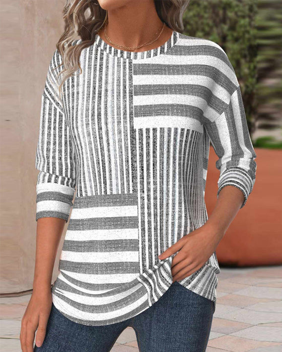 Casual striped printed top