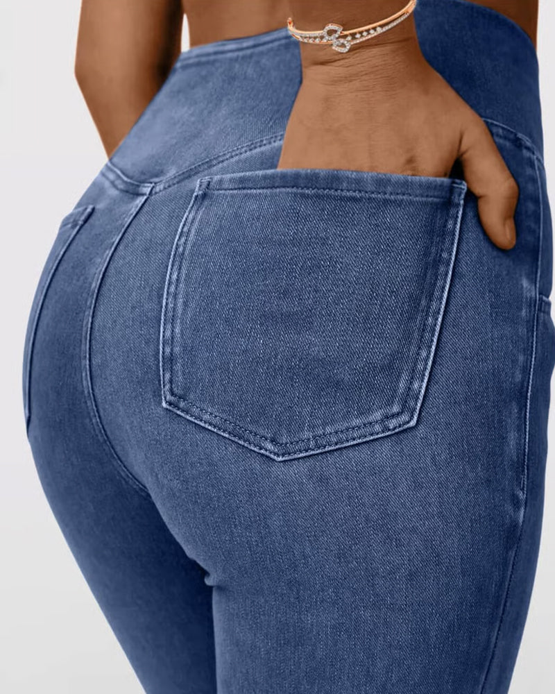 High Stretch Fashion Pocket Flare Pants