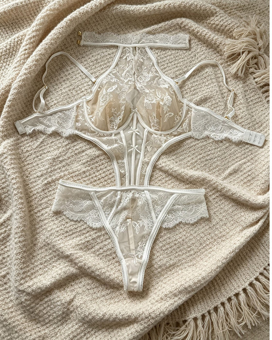 Sheer Halter Bodysuit Lingerie