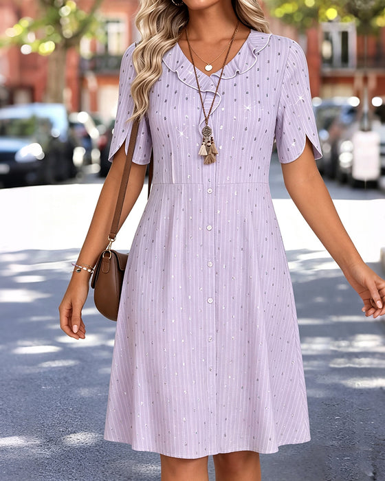 Line Ruffle A-Line Dress