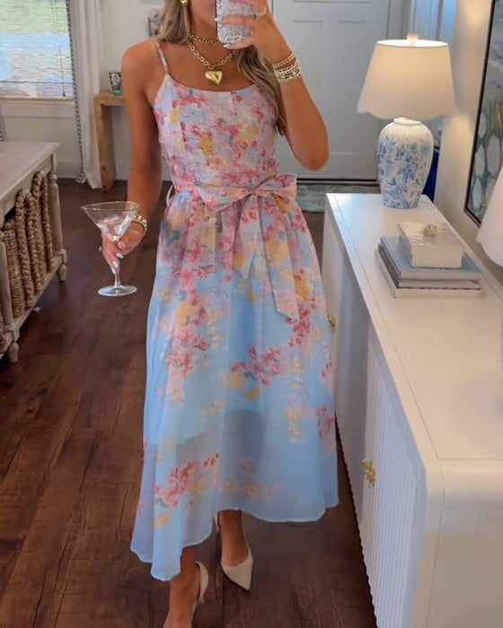 Spaghetti Straps Bowknot Dress