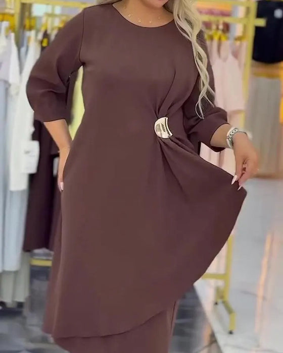 Plus Size Stylish Twist Knot Dress