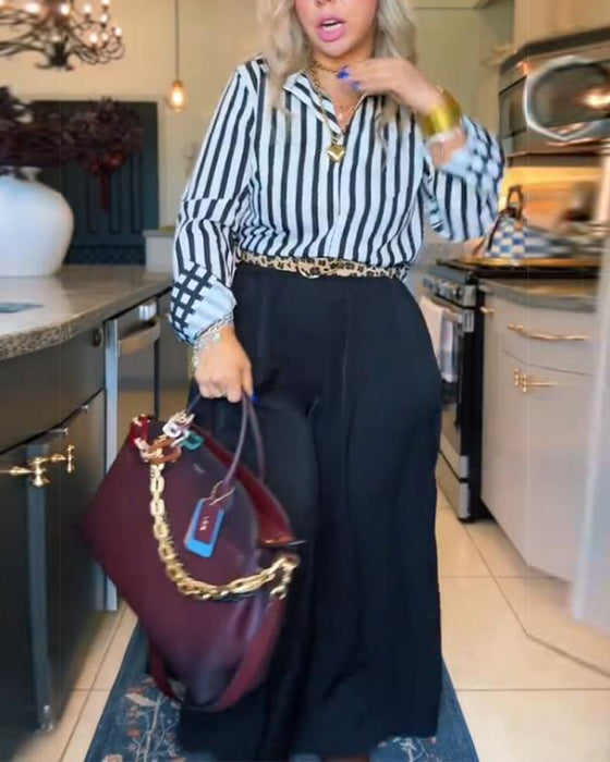 Vertical Striped Elegant Blouse