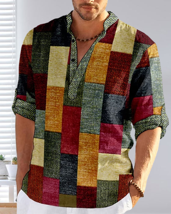 Color block half sleeve shirt