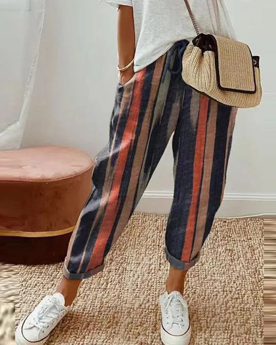 Women's cotton linen casual pants