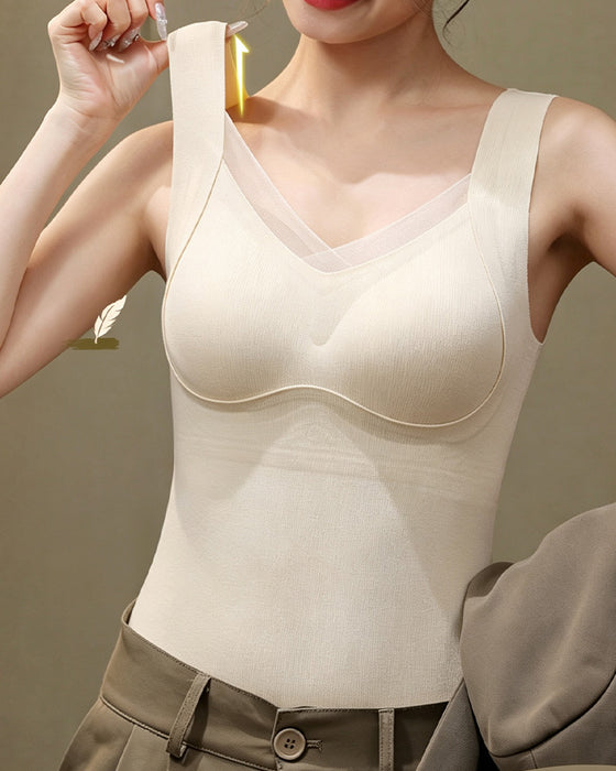Lace One-Piece Built-In Bra Tank Top