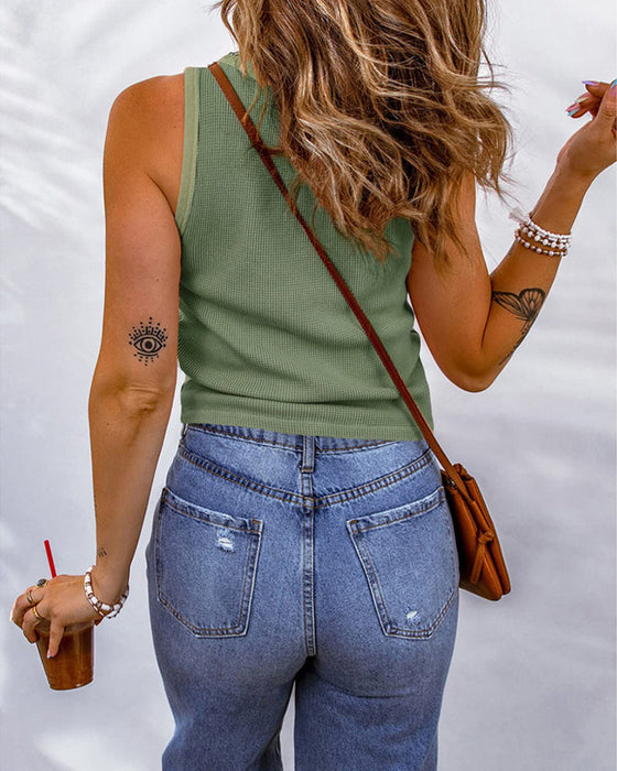 Solid color u-neck tank top