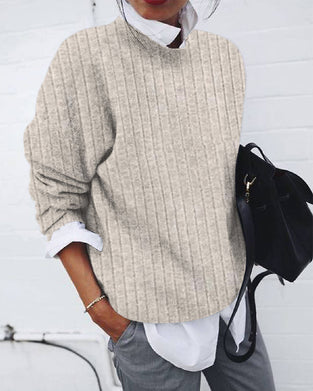 Solid color casual long sleeve tops