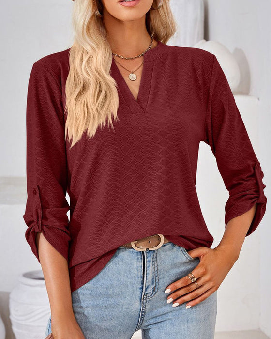 V neck elegant ladies blouse