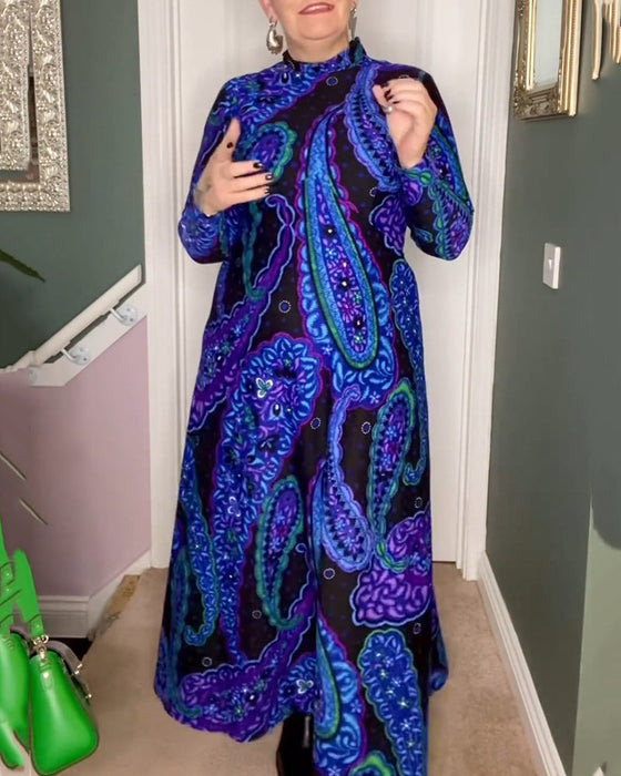 Paisley print elegant dress