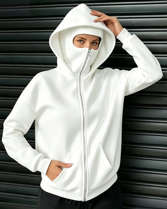 Hooded Casual Zip-Up Sweatshirt Coat