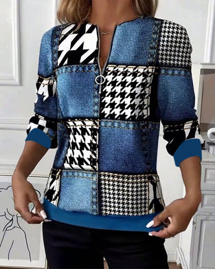 Printed Fashion Half-Zip Sweatshirt