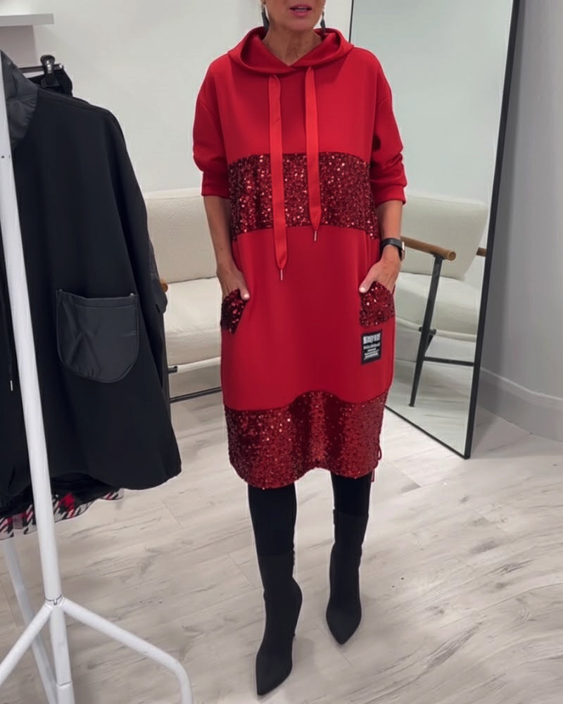 Hooded Fashion Patchwork Dress