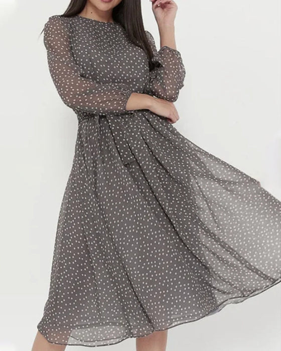 Elegant polka dot print dress