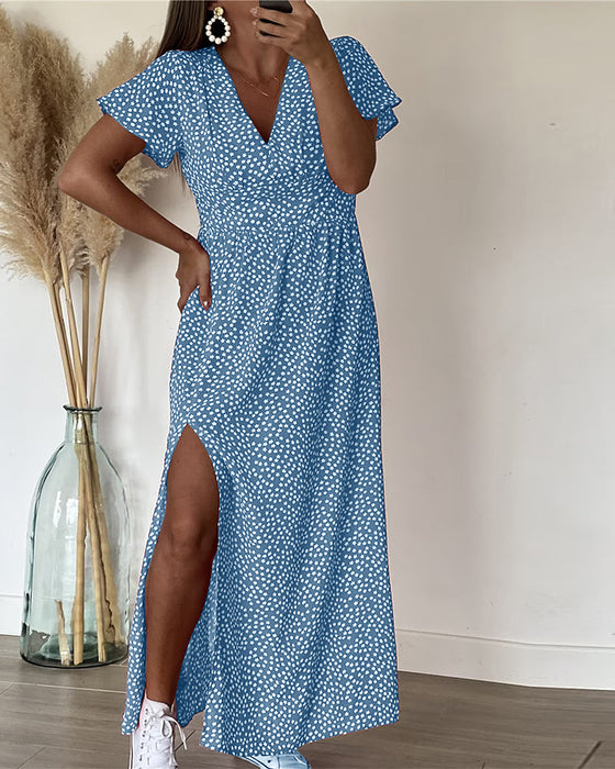 Printd v-neck maxi dress