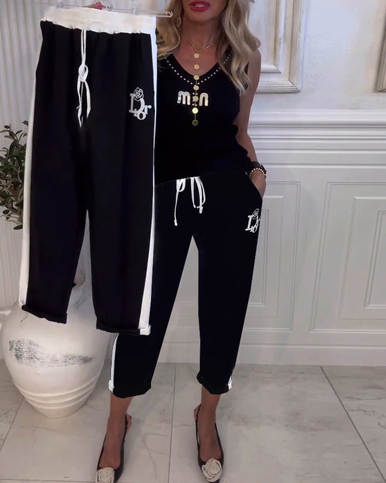 Casual Slim Fit Elastic Drawstring Pants