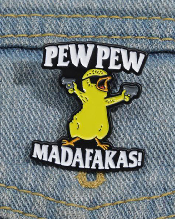 Letter & Cartoon Duck Design Brooch